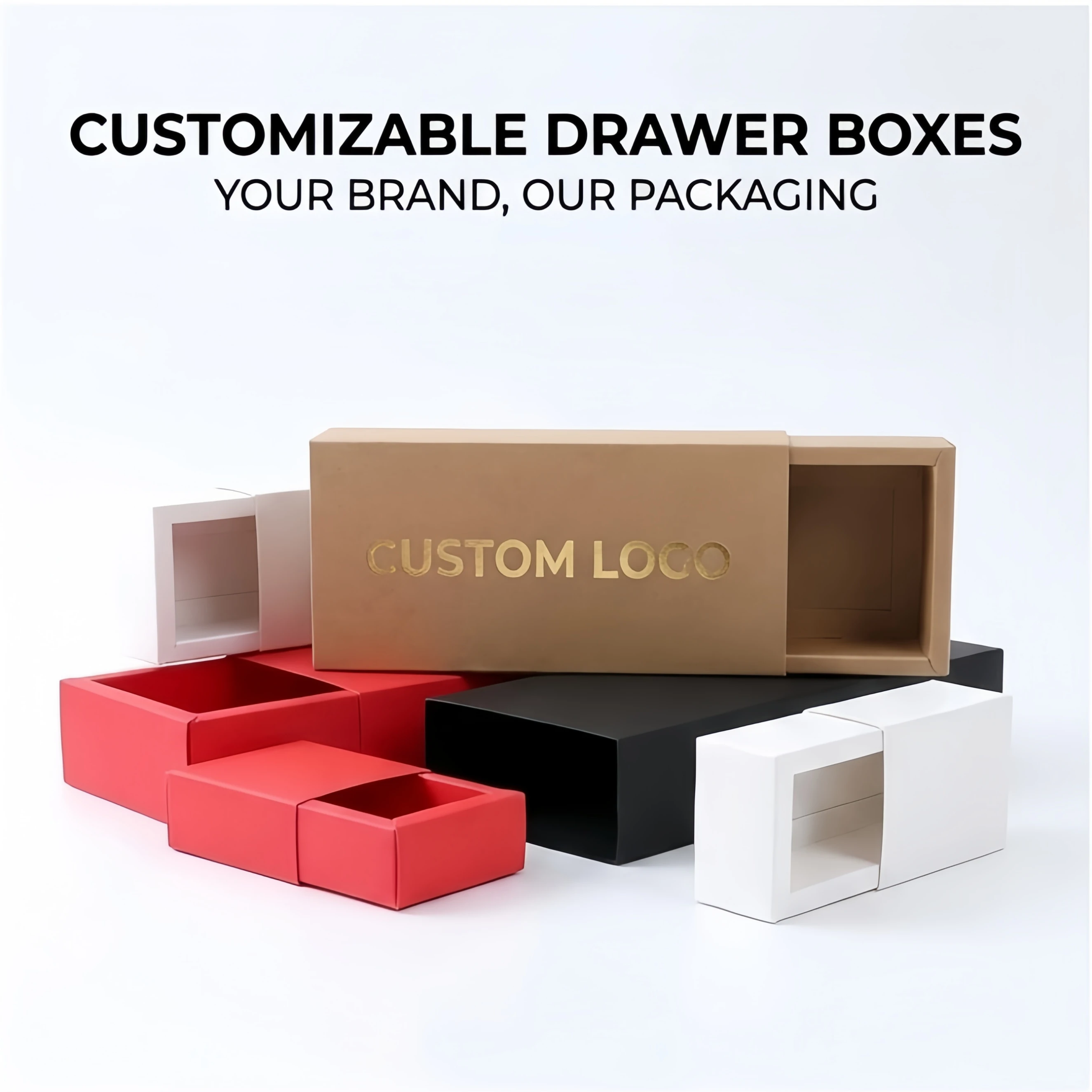 Kraft Paper Gift Package Boxes Wedding Party Cookies Candy Cake Box Customizable Exquisite Drawer Display Boxes