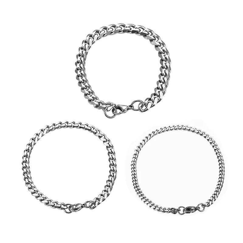1 Stück Edelstahl-Kubaner-Armband in verschiedenen Größen für Männer und Frauen, kann individuell angepasst werden. – Detail 3