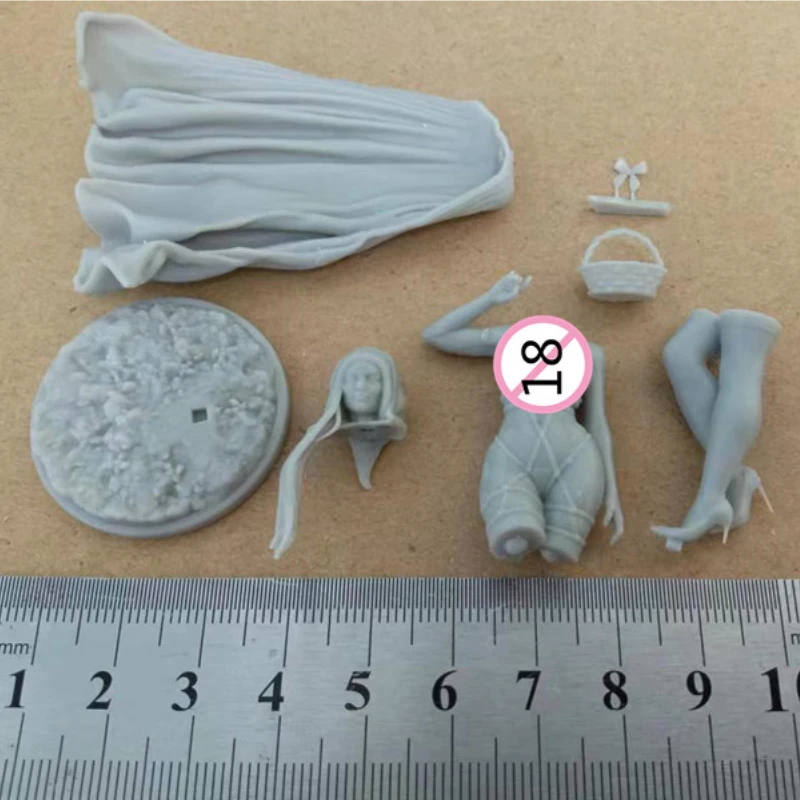 Outdoor Girl Nsfw Full Resin Figure 1/24 Scale 75mm Assemble Miniature Garage Model Kit Unassembled Unpainted Diorama Toys