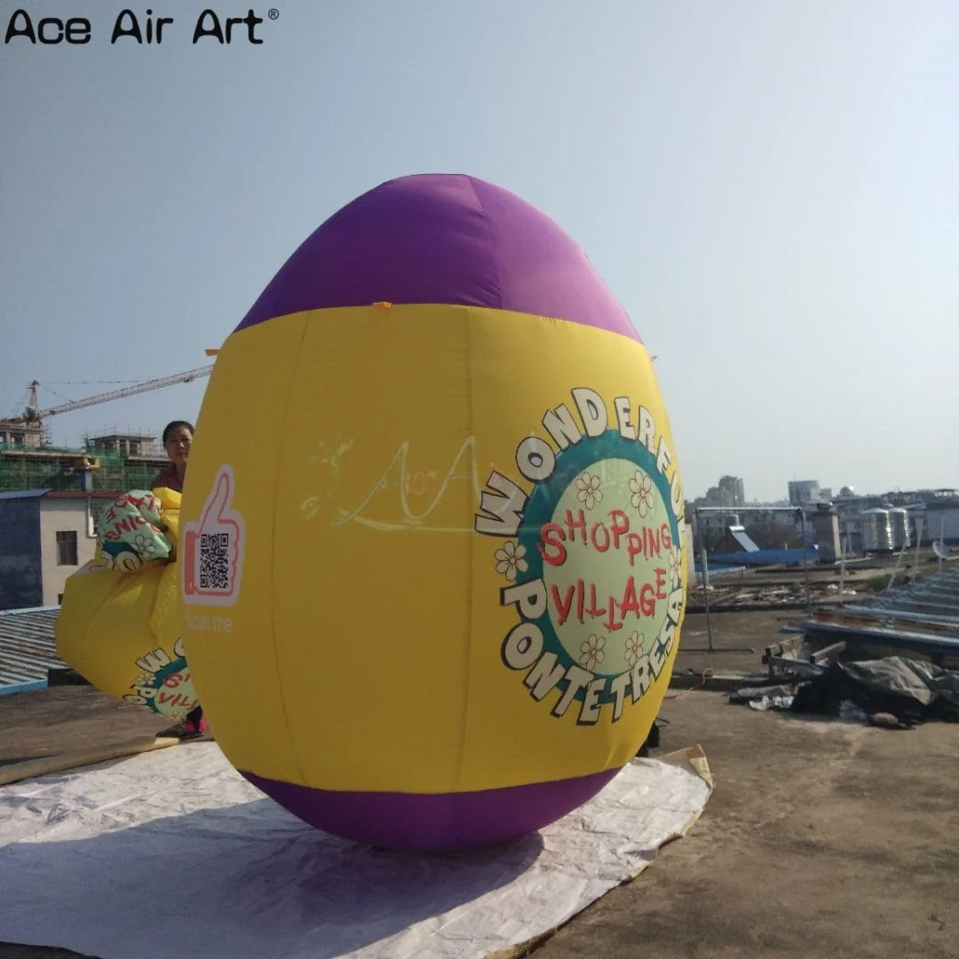 Huevos de Pascua inflables, decoraciones inflables de patio de vacaciones de Pascua de color amarillo gigante para fiesta de Pascua y exhibición de jardín