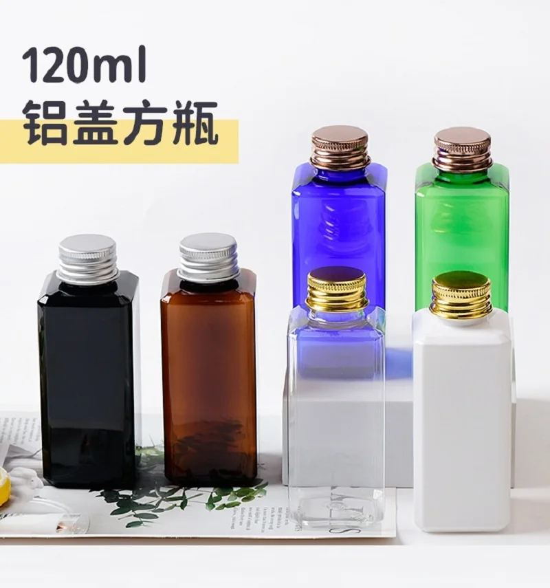 

120ml plastic square PET BOTTLE toilet water lotion emulsion serum essential toner serum flundation skin care cosmetic packing