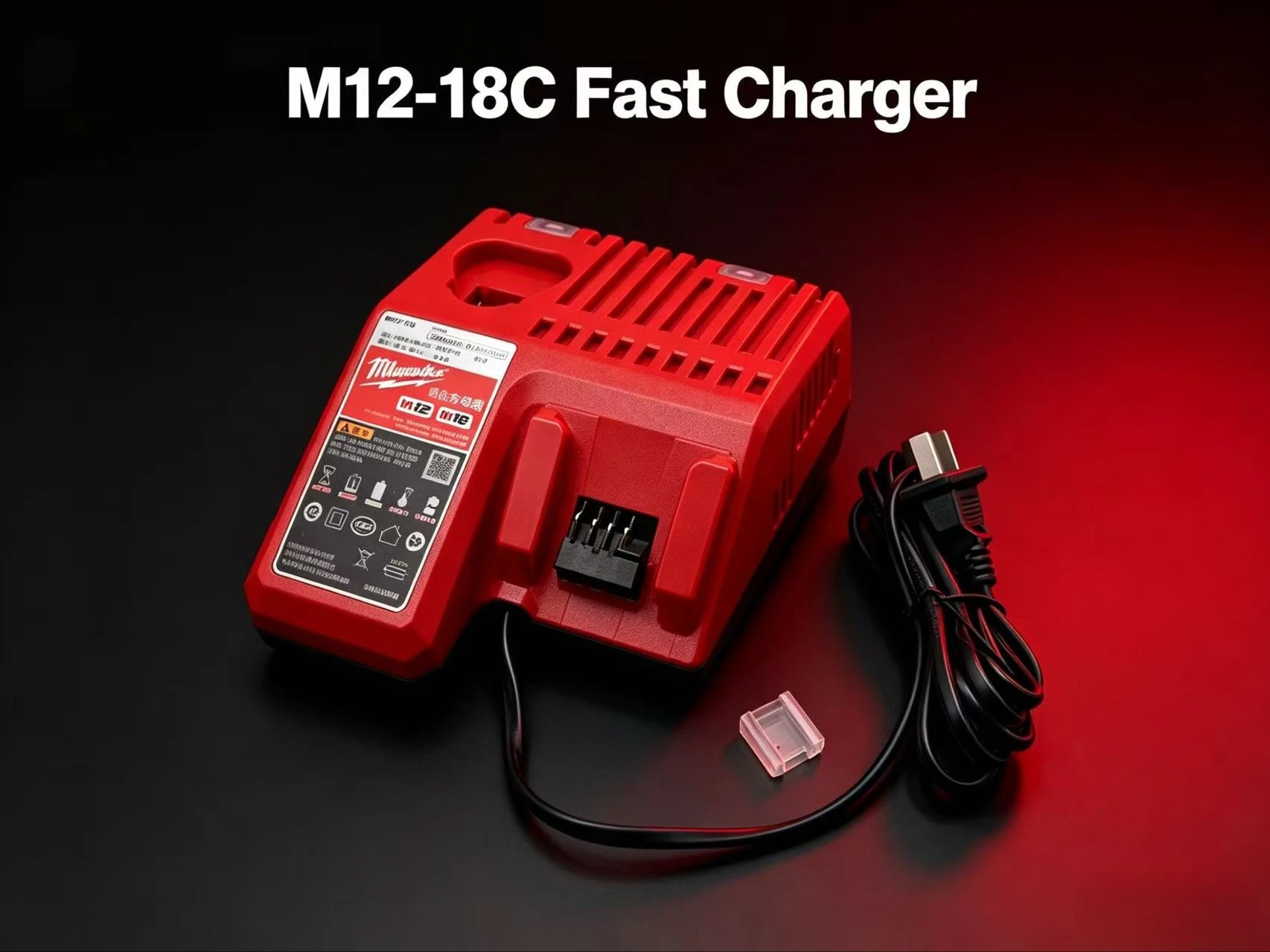 

Milwaukee Rapid Charger With LED Indicator For M12 M18 12V 18V Battery Real-Time Charge Status Visible Clearly