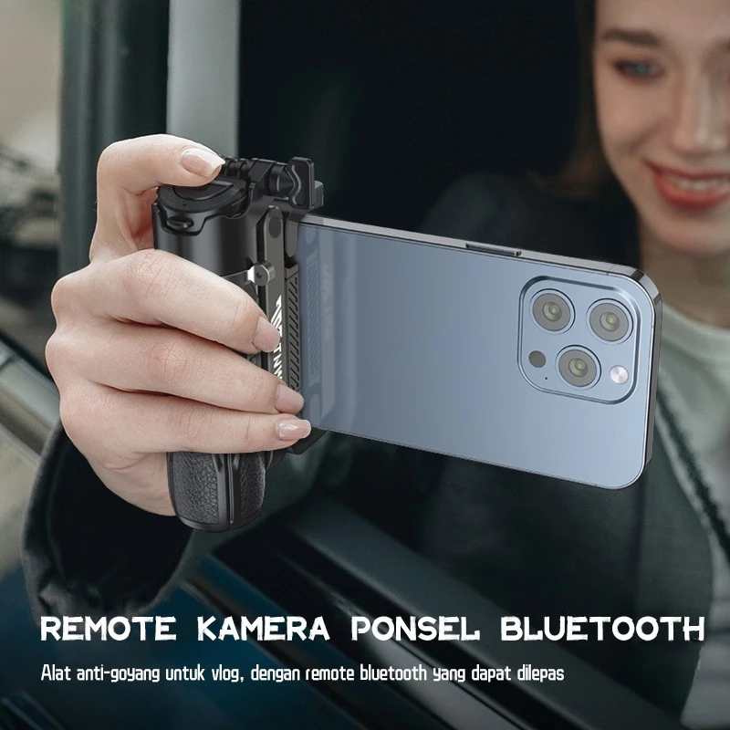 LISCN P15 Selfie Stick Mini Extendable Phone Grip Tripod with  Remote Control Mini Phone Grip Shooting for Vlogging Video