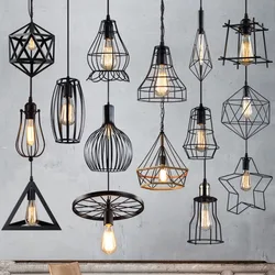 Nordic Industrial Wind Small Chandelier Simple Bar Restaurant Three-head Chandelier Retro Aisle Stairs Wrought Iron Lamps