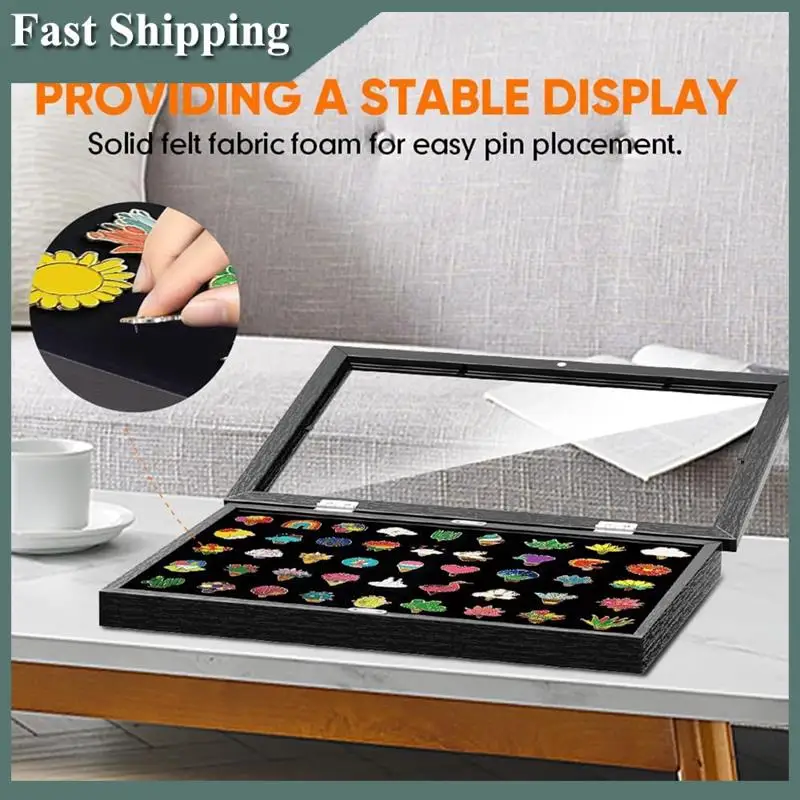 

-MEOF Enamel Pin Display Frame Pin Collection Shadow Box Brooch Holder For Enthusiast For Wall And Tabletop Display