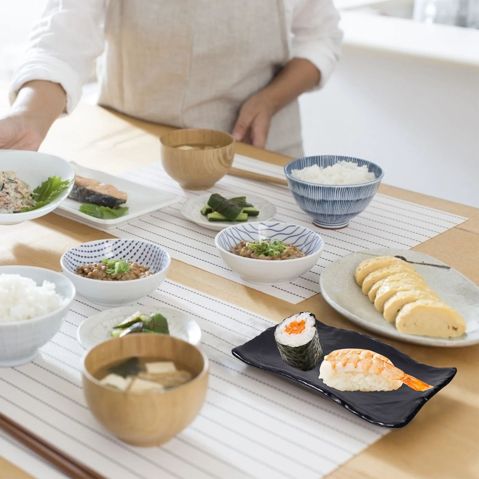 

Sushi Plate Japanese Style Melamine Ceramic Look Tableware For Home Restaurant Hotel Bbq Sashimi Serving Tray Kitchen Barware