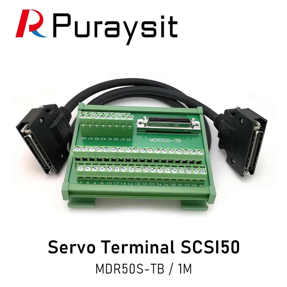 Puraysit MDR50S-TB 1M 50 Core General Purpose Servo Terminal Block Relay Board SCSI50 Conversion Terminal CN type