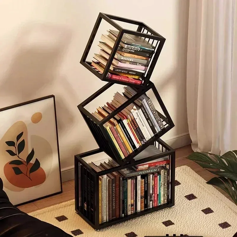 Estantería giratoria, estantes de almacenamiento para libros, revistero, organizador, estanterías estéticas para niños, muebles de almacenamiento