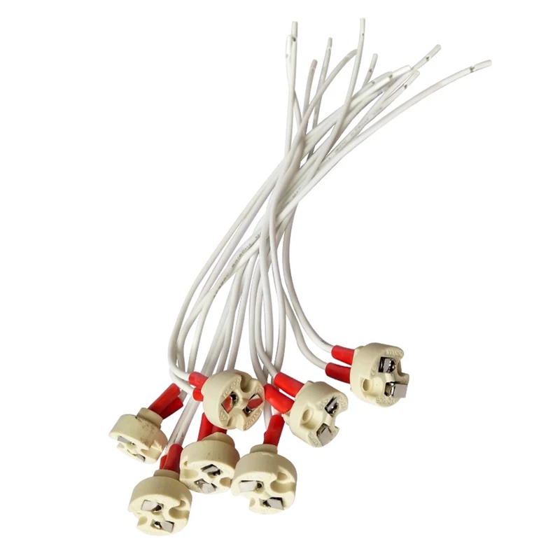 

MR16 Цоколь лампы Керамическая цоколь с силиконовым кабелем 15/20/30 см для светодиодных и галогенных ламп G4 G5.3 GY6.35 Вилка для аксессуаров