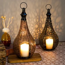 Metal Lantern Candle Holder Morocco Candle Holder Ornament Vintage Home Candle Holder Decoration Farmhouse Style Wrought Iron