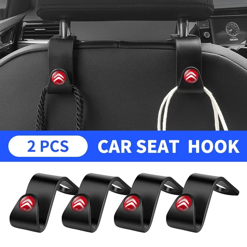 

2Pcs Car Seat Back Hooks Portable Hanging Storage Holder For Citroen C2 C3 C4 C5 C1 Elysee Berling Xsara Picasso Saxo DS3 DS4
