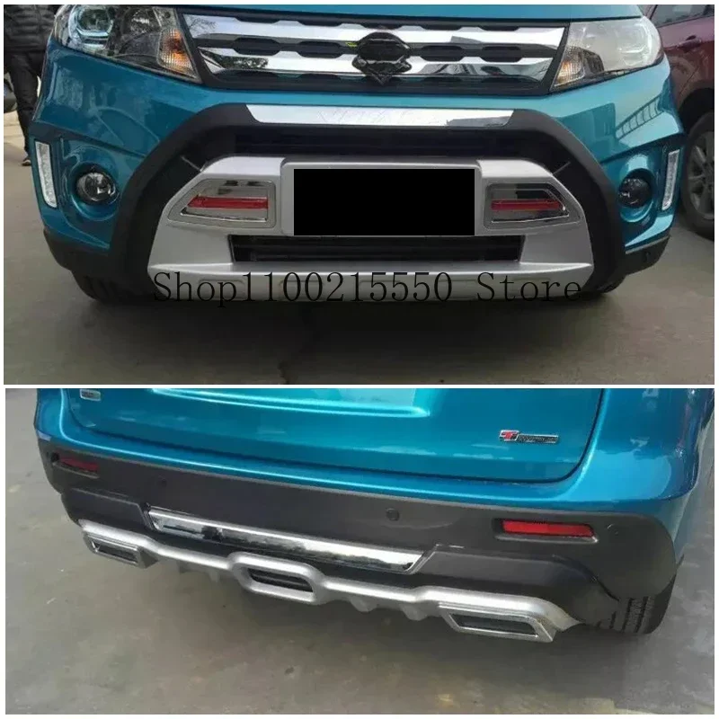 Fits For Suzuki Vitara 2016-2020 High Quality ABS Car Front+ Rear Bumper Protector Cover Splitters Guard Skid Plate