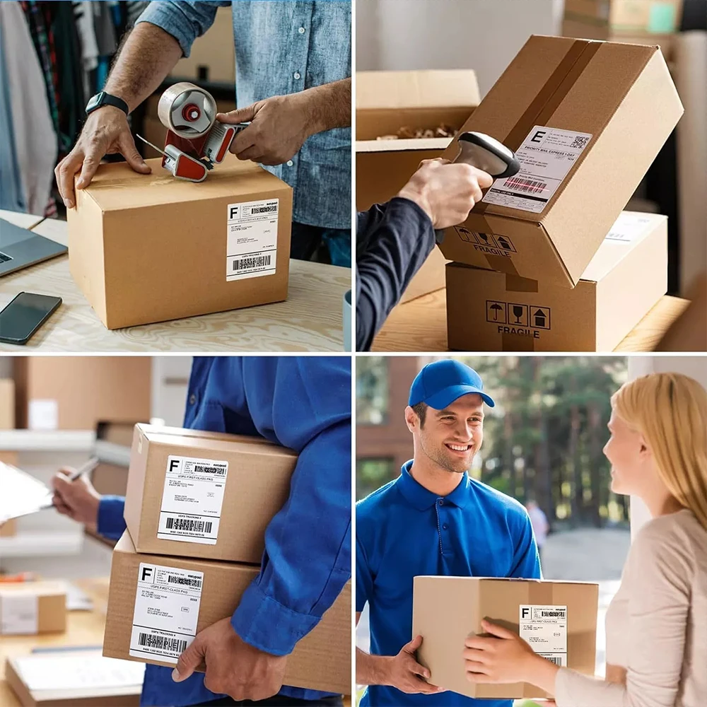 4"x6" inch Shipping Labels For Thermal Label Printer 100x150mm Adhesive Fold Thermal Label Paper For Business Express Shipping