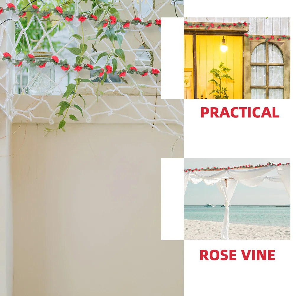 

4Pcs Fake Rose Garland Imitation Flower Vine Decorative Room Decor for Valentine's Day Wedding Backdrop Celebration