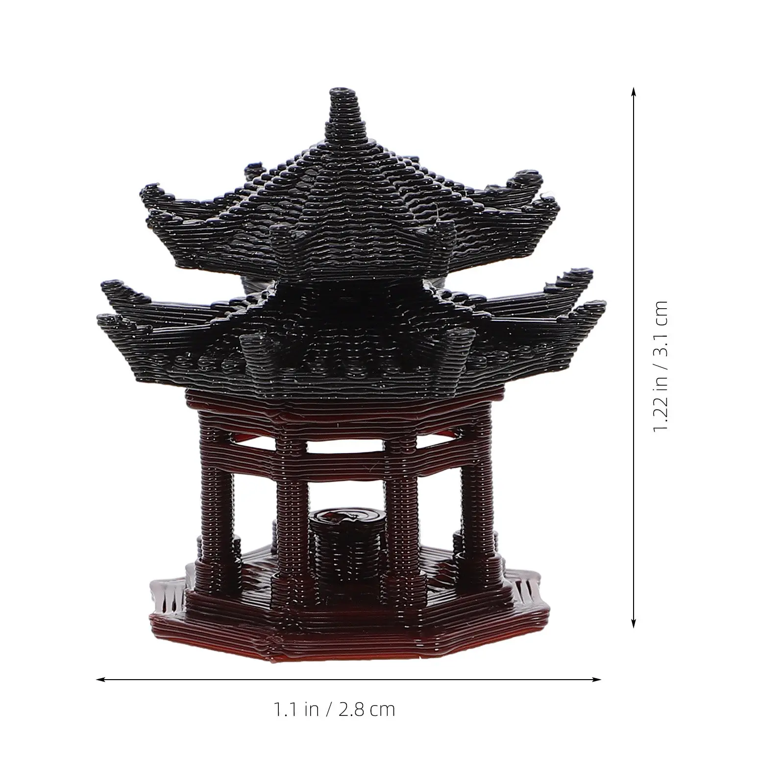 Mini Octagonal Pavilion Statue Plastic Landscape Bonsai Aquarium Ornament Micro Garden Desktop Decor Bonsai Ornament