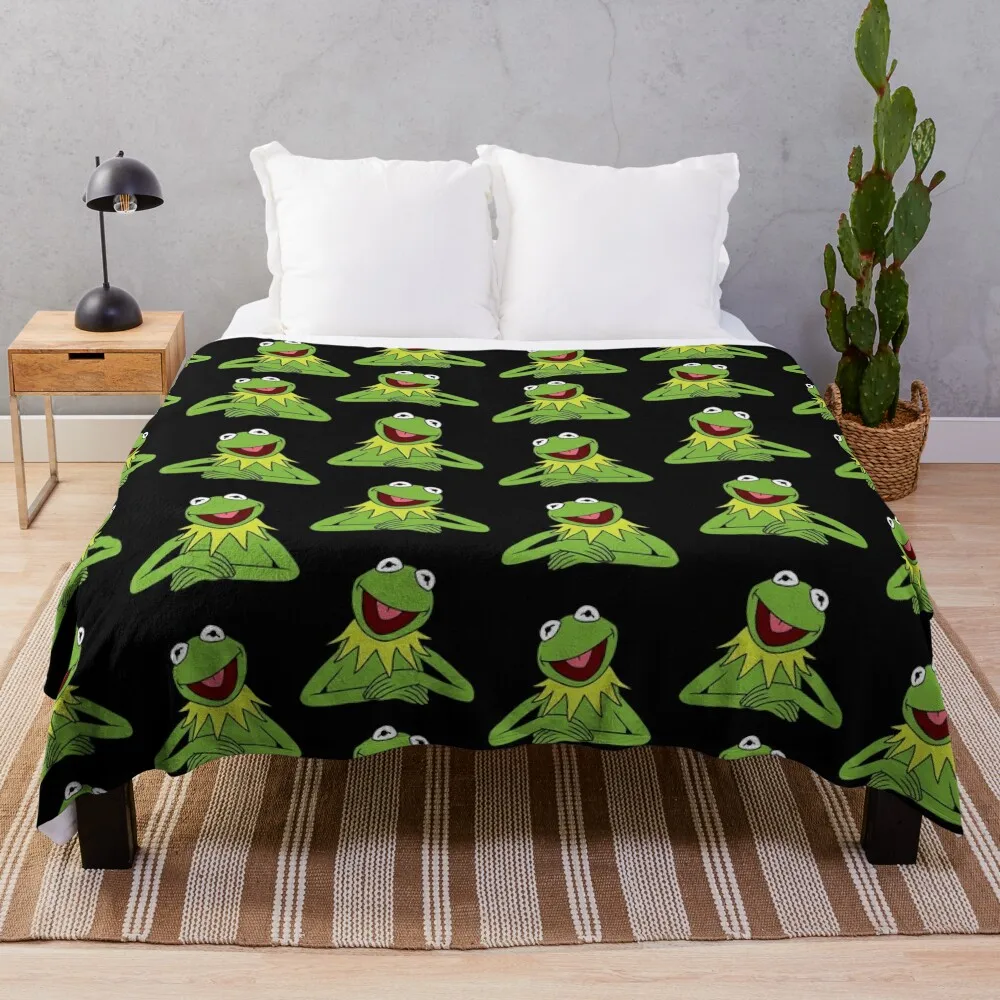 

Kermit The Frog pattern Throw Blanket Luxury Designer Travel Softest Thermals For Travel Blankets