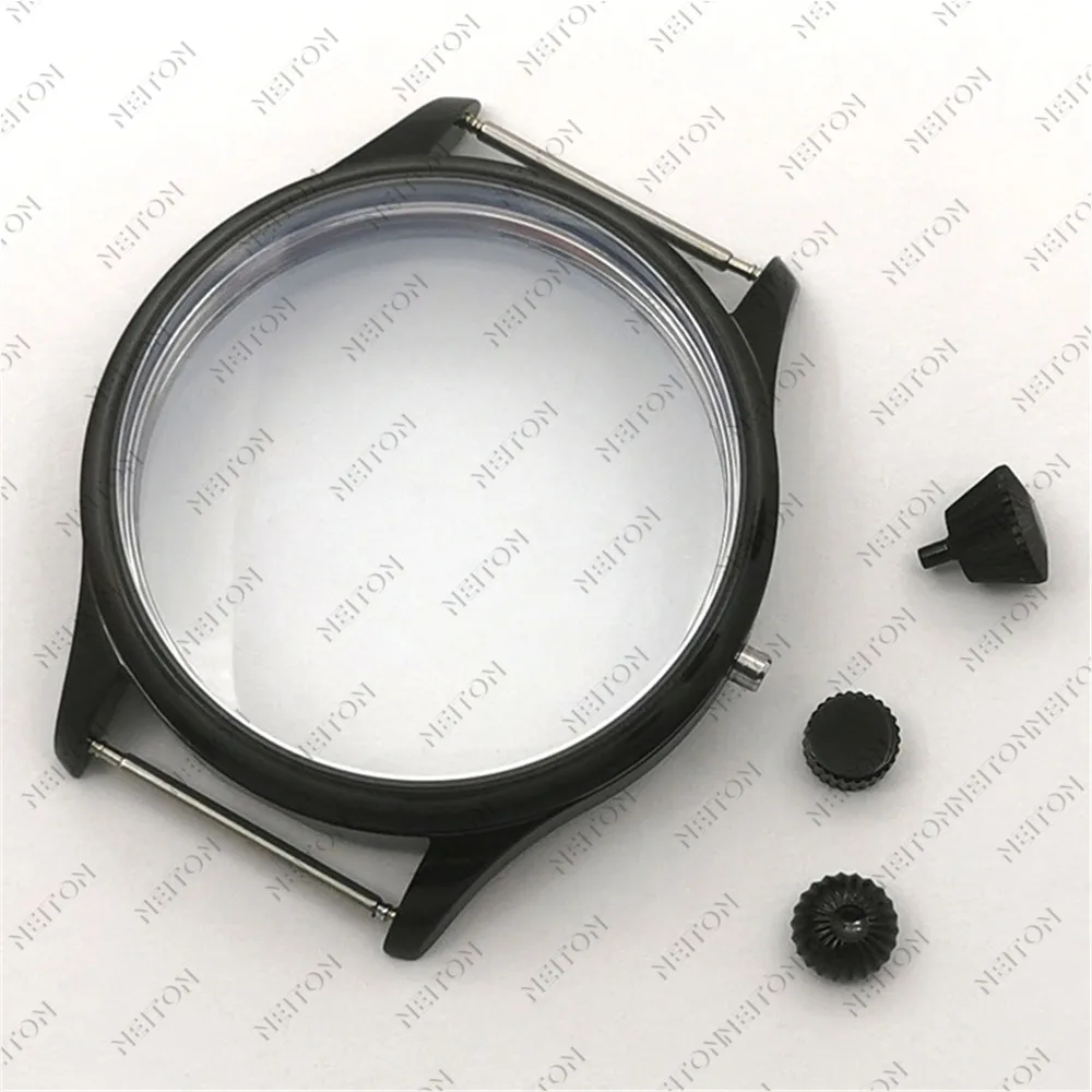 44mm Watch Case Solid Stainless Steel For ETA 6498 6497 Sea Gull ST3600 Movement Accessories Parts