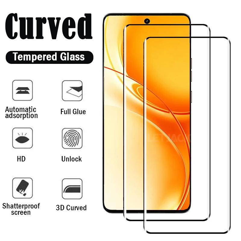 

3D Premium Curved Tempered Glass for Realme P4 Power Screen Protector for Realme P3 Ultra P4Pro P3Pro Full Glue Protective Film