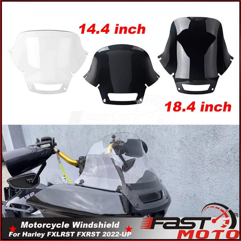 

Windshield Fairings Windscreen For Harley FXLRST FXRST Softail Low Rider ST EI Diabo 22-24 Wind Screen Shield Cowl Protection