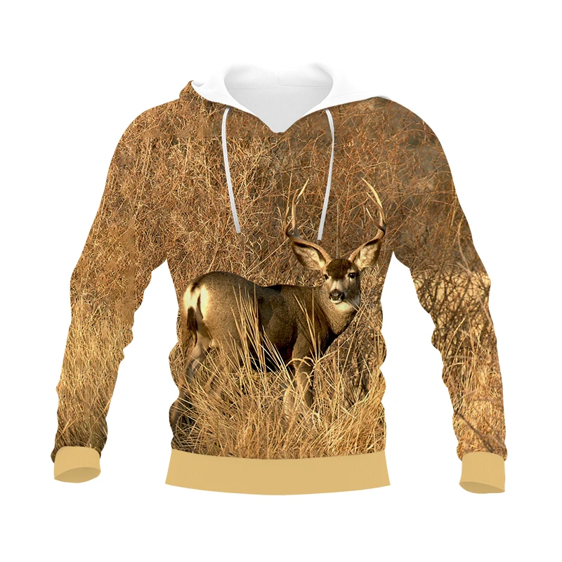 

New 3D Printing Hunting Deer Fashion Men Women Tracksuits Crewneck Hoodies Plus Size S-7XL Harajuku