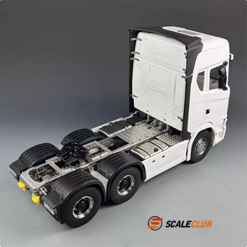 Scaleclub modelo 1/14 para Scania 770S, simulación de chasis totalmente de Metal mejorada 6x6 para remolque Tamiya RC, piezas de bricolaje para coche volquete