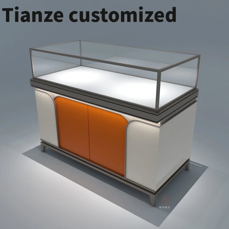 

Customized-High End Customized Jewelry Shop Mall mirrored jewelry cabinet with custom label lockable portable jewelry display ca