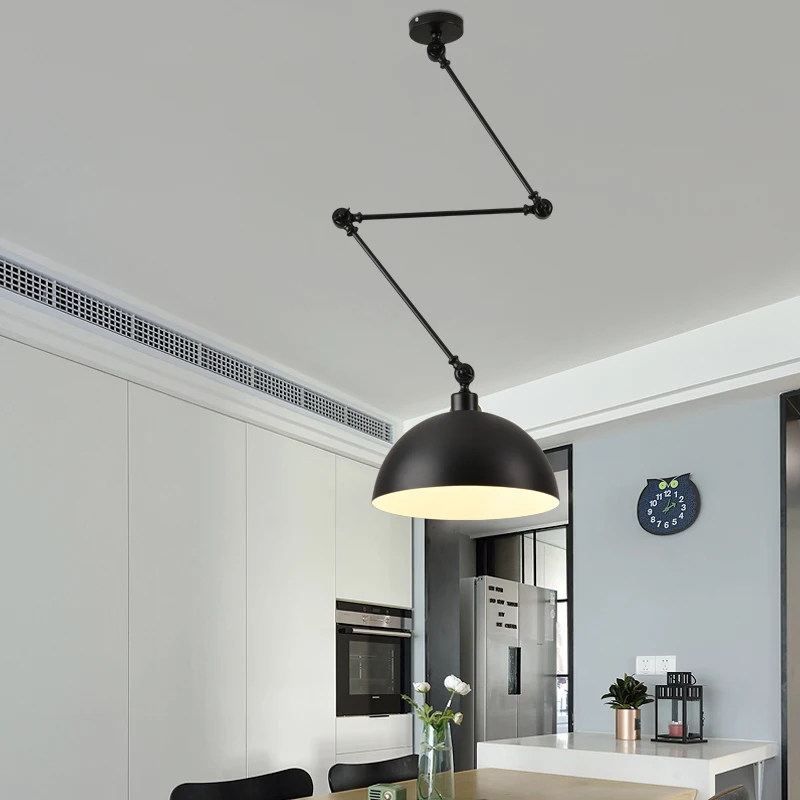 

Nordic Design Adjustable Long Arm Pendant Light Aluminium Sconces LED Ceiling Hanging Lamp for Living room Bedroom Dining Room