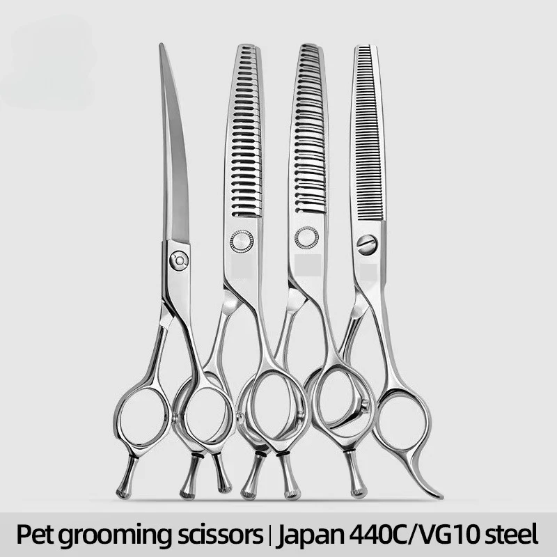 

Профессиональные ножницы для груминга животных: прямые/изогнутые, для стрижки шерсти собак, из японской стали VG10 (тип «рыбья кость»/натуральная)