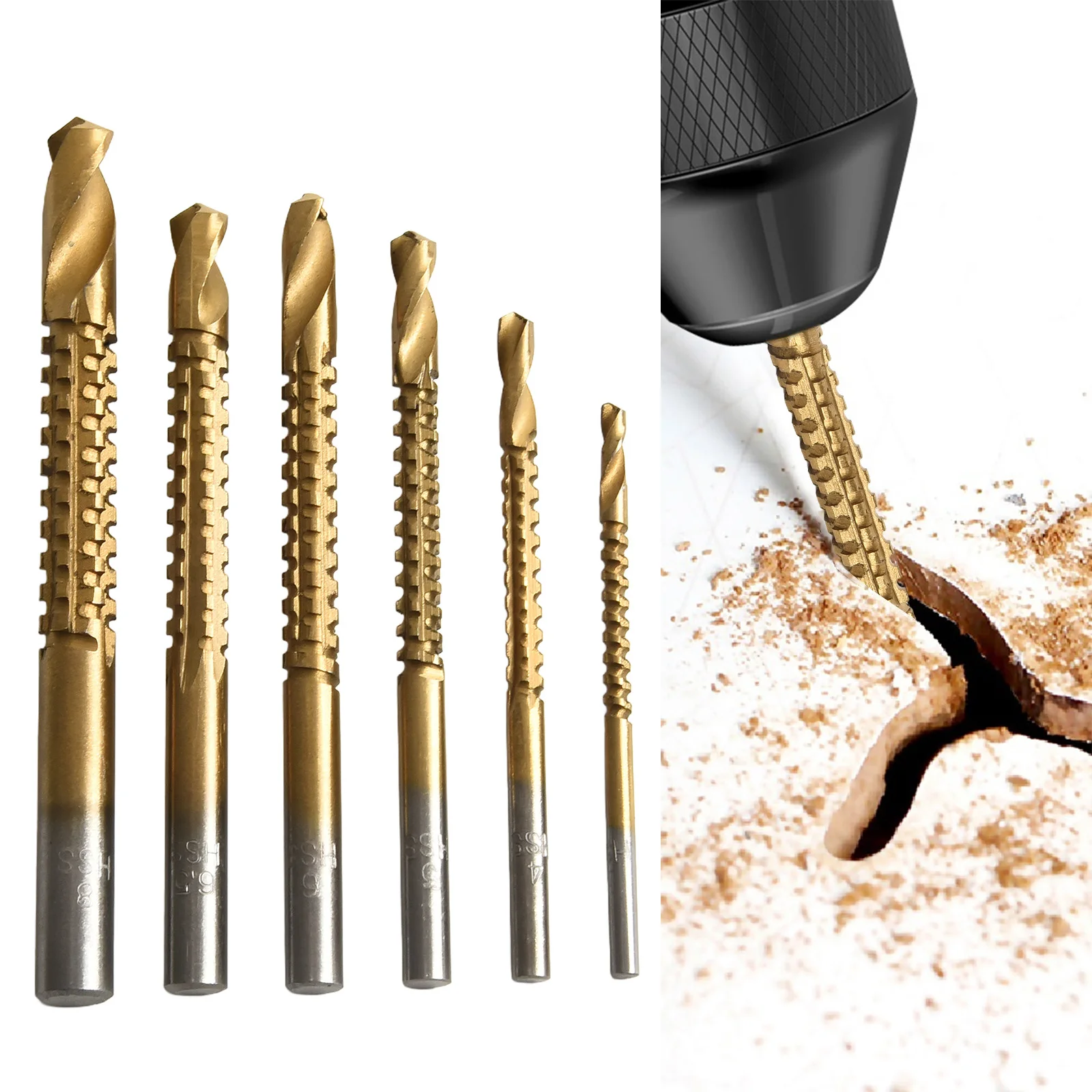 

Professional Grade 6pcs HSS Drill Bit Set for Precise Drilling in Various Materials Including For Wood and Metal