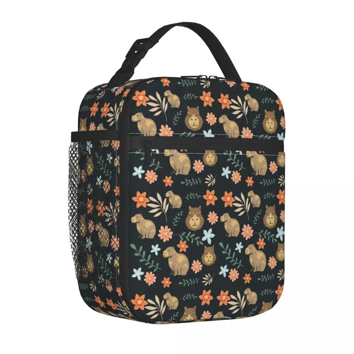 kawaii-capivara-floral-isolado-almoco-saco-a-prova-de-vazamento-amante-animal-almoco-recipiente-saco-termico-tote-lancheira-viagem-das-mulheres-dos-homens