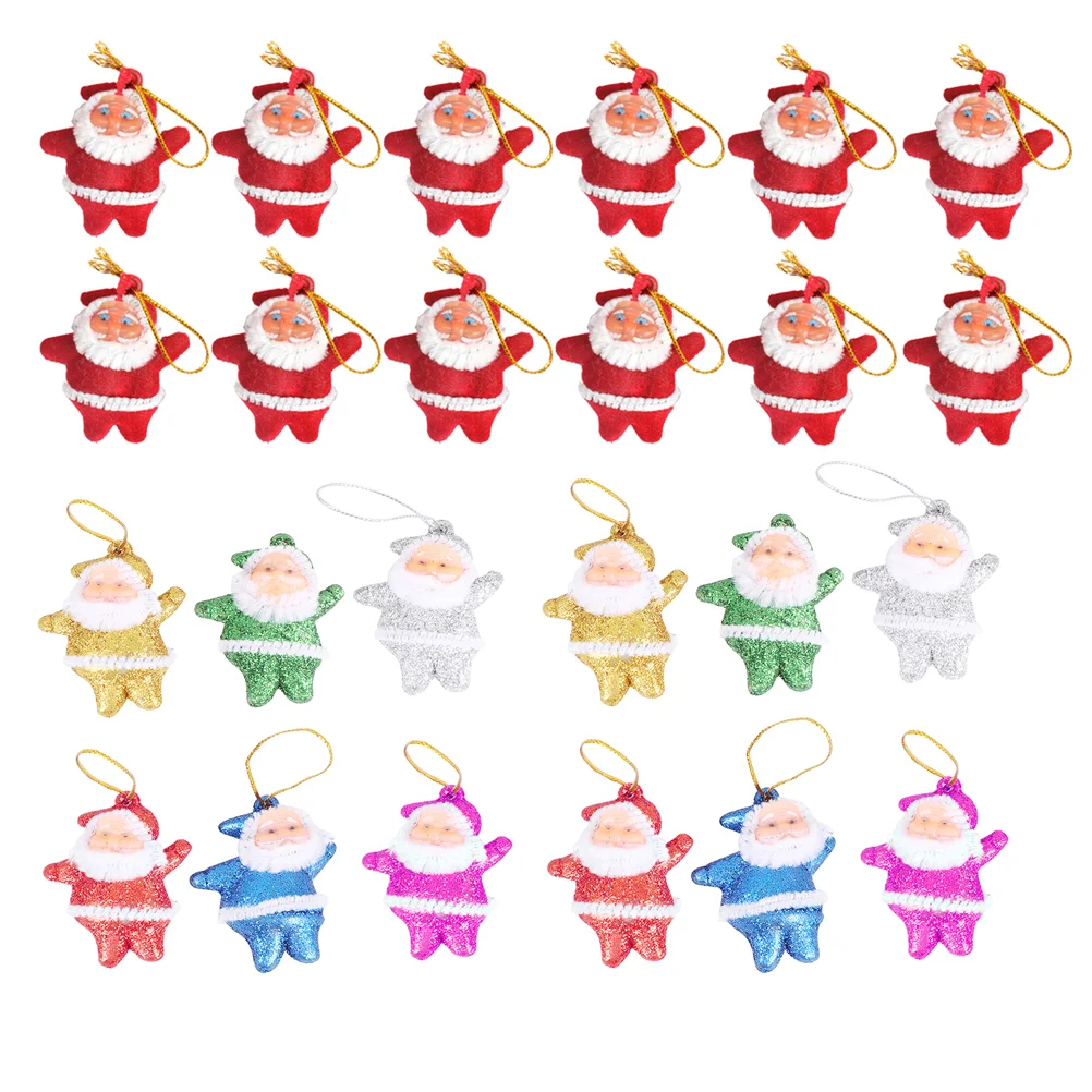 24 Pcs Santa Pendant Christmas Ornament Clearance Xmas Tree Adornment Ornaments Hanging Mini Elder