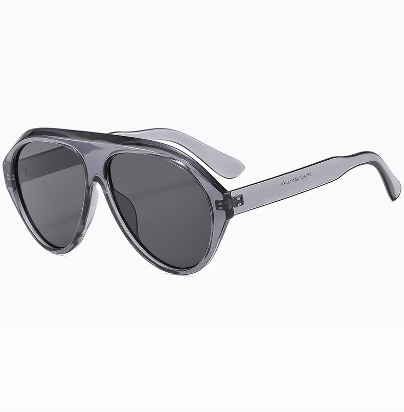 Piloten-Sonnenbrille mit großem Rahmen, Unisex, Übergröße, modische braune Sonnenbrille, Markendesign, Winterbrille – Detail 22