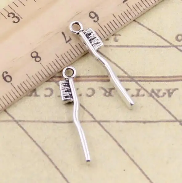 30pcs 29x13mm Alloy Charm toothbrush Pendant for DIY Handmade Craft EF3805