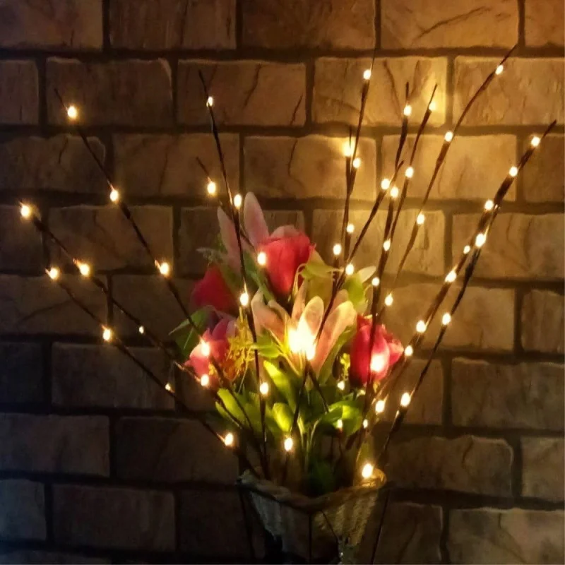 LED Christmas Tree Branch Lights Battery Operated Bendable Twig Branch Lights For Home Indoor Vase Holiday Festival Decoration