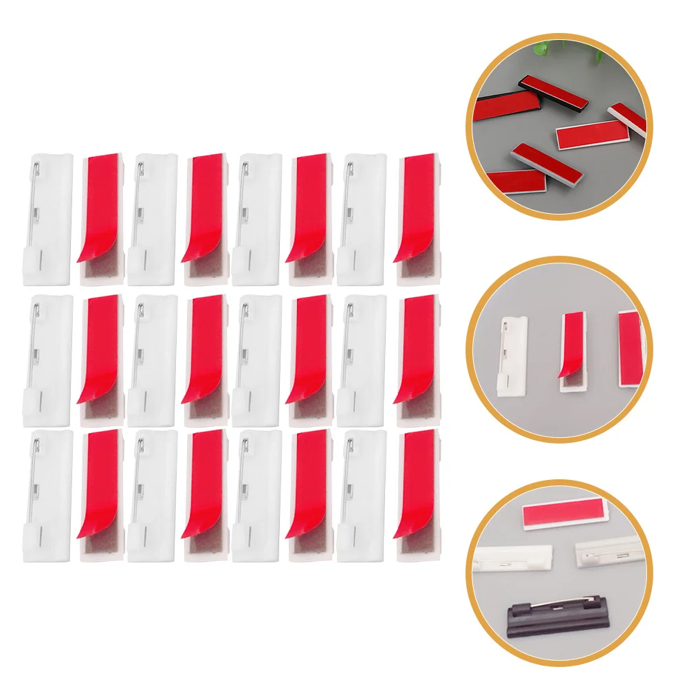 

50pcs Chest Badge Self-Adhesive Name Tag Pin Back For Office Hospital Staff Worker Number Safety Pin Diy Crafting Badges