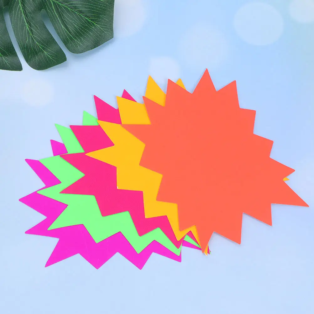 

80Pcs Retail Sale Price Signs Explosion Style Bright Fluorescent Paper Price Label Stickers for Commerce Stores Fundraising