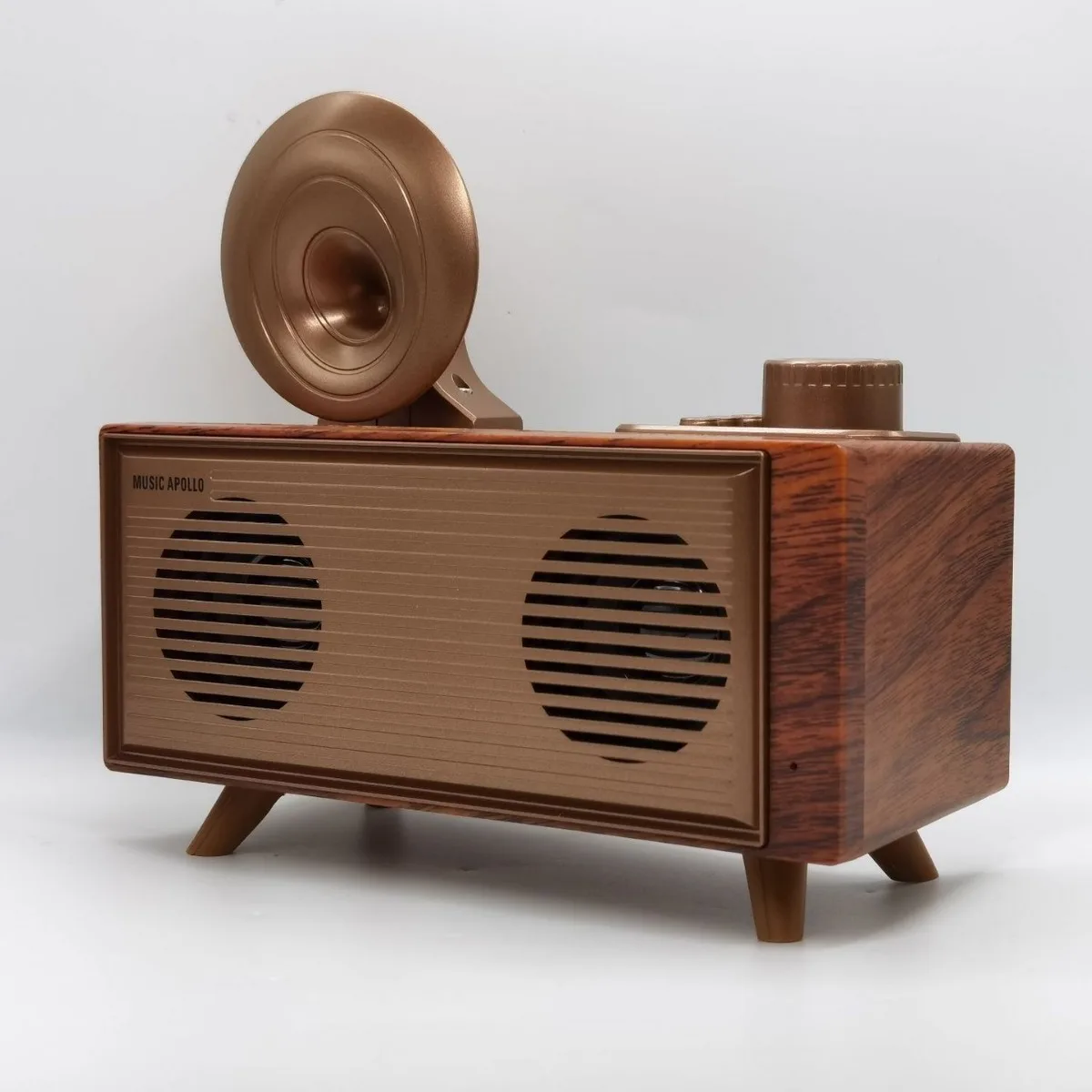 

Wood Grain Bluetooth Double Speaker Wireless FM Retro Speaker Holiday Gift Nostalgic Art Subwoofer Outdoor Portable Mini Boombox