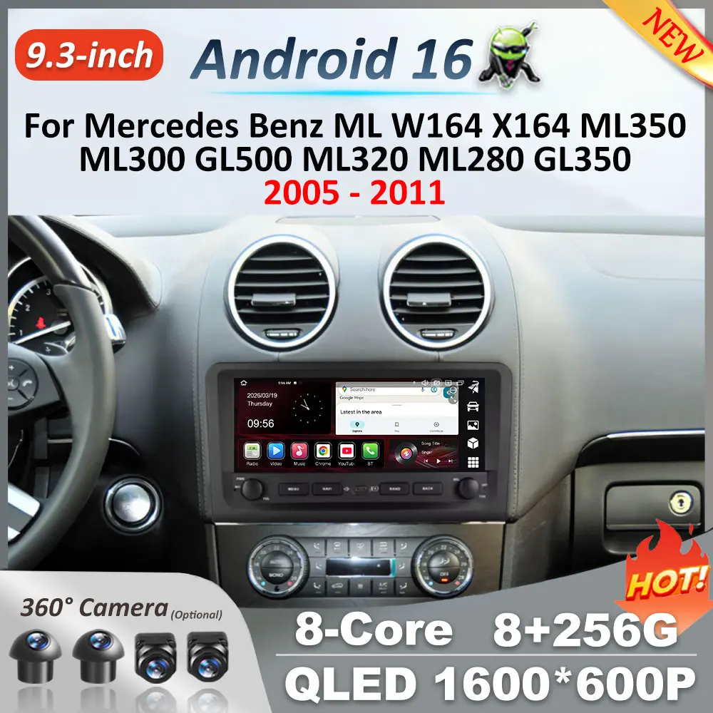 Android 16 GPS Navi for Mercedes Benz ML W164 X164 ML350 ML300 GL500 ML320 ML280 GL350 2005 - 2011 WiFi Car Video Player BT