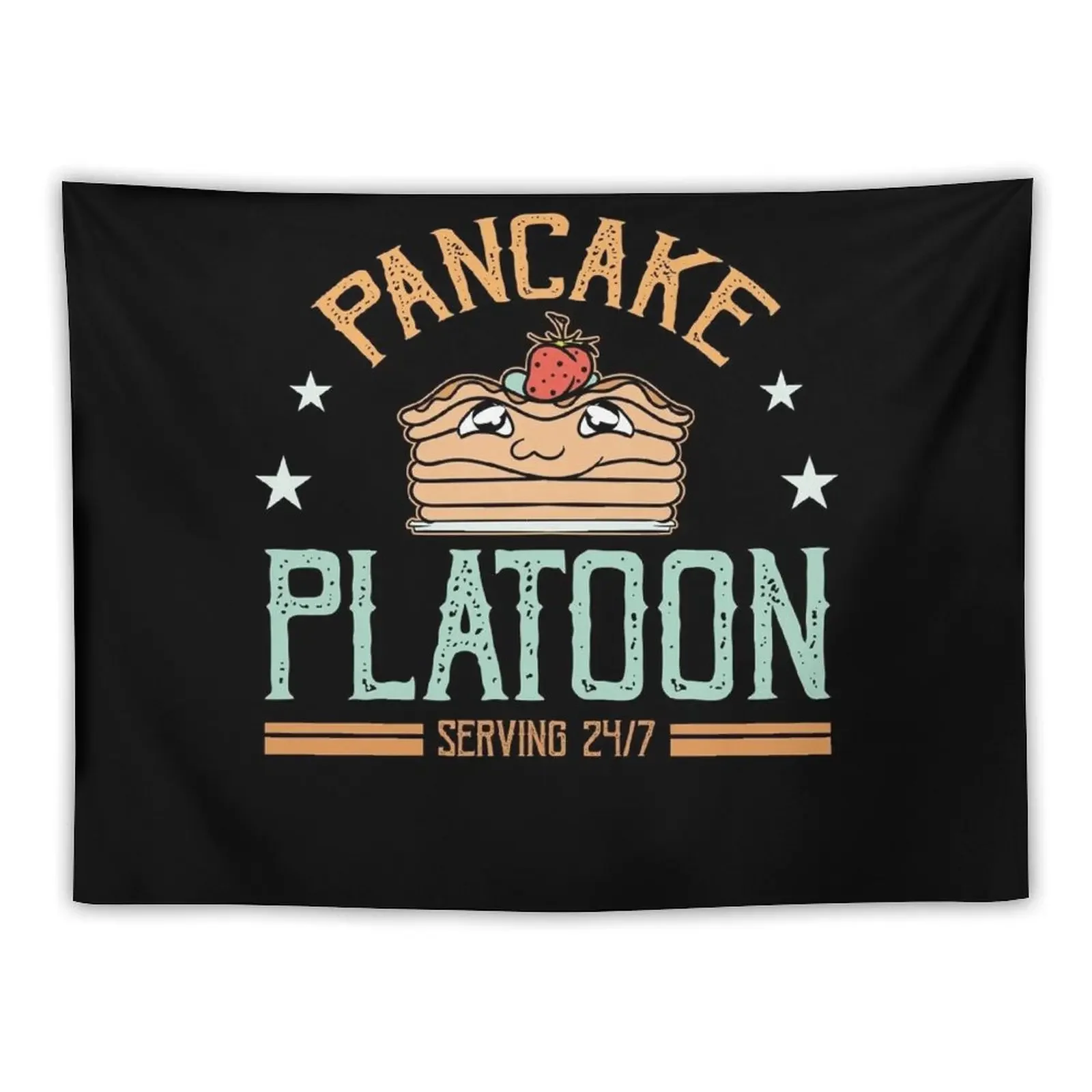 

Funny Pancake Platoon Serving 24-7 Football Lineman Gift Tapestry Wall Decoration Items Wall Decor Hanging Tapestry