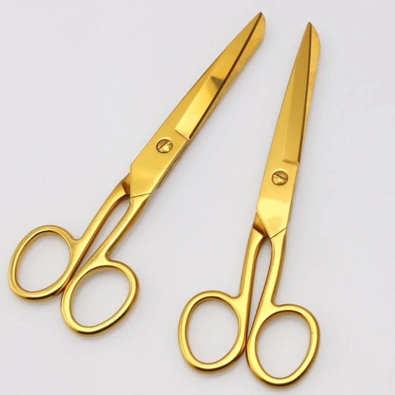 Office Home Decor Golden Scissors Pen Holder Cutter Tailor Fabric Paper Cutting Tools Craft Shears Gold Scissors