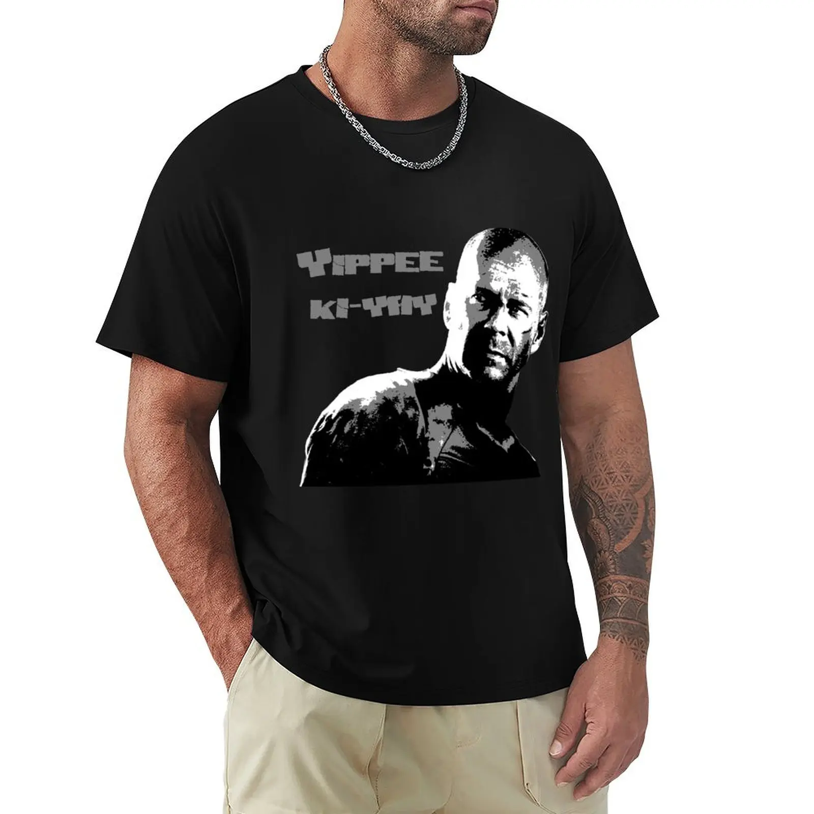 Yippee-Ki-Yay Sticker T-Shirt Soft Stretch Short Sleeve Top