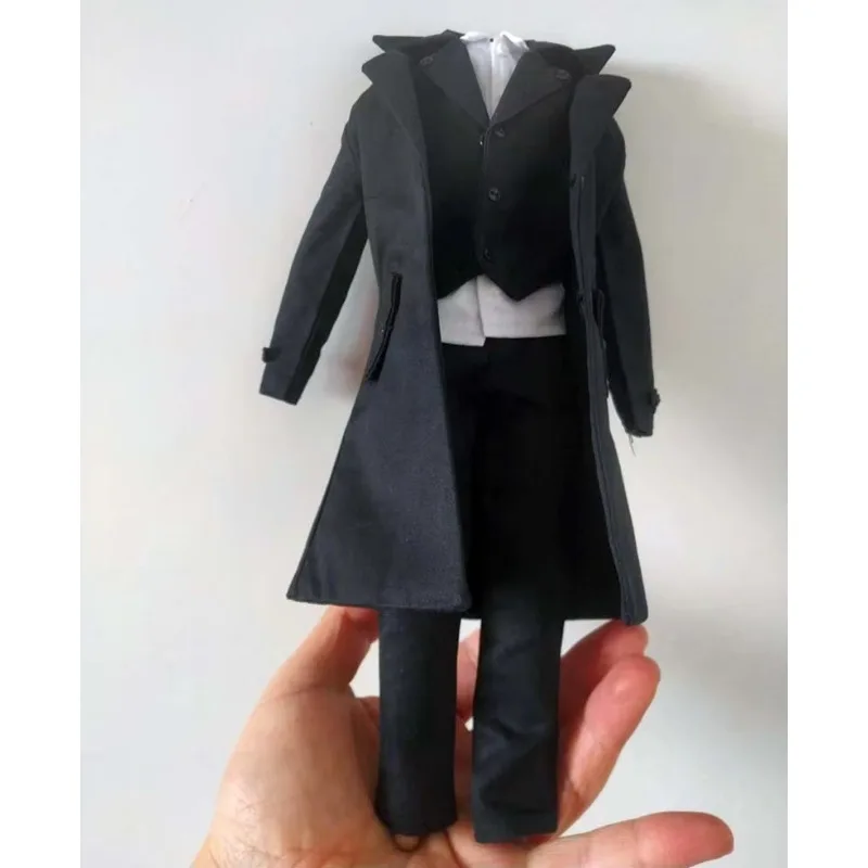 Ensemble de 4 pièces CC217 échelle 1/6 DOLLSFIGURE gothique noir pardessus robe modèle de costume pour figurine d'action de 12 pouces