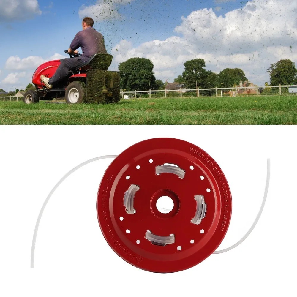 Aluminum Material Trimmer Head Replacement 4-Wire Design Red Lawn Mower Accessory Replaceable Universal Fit