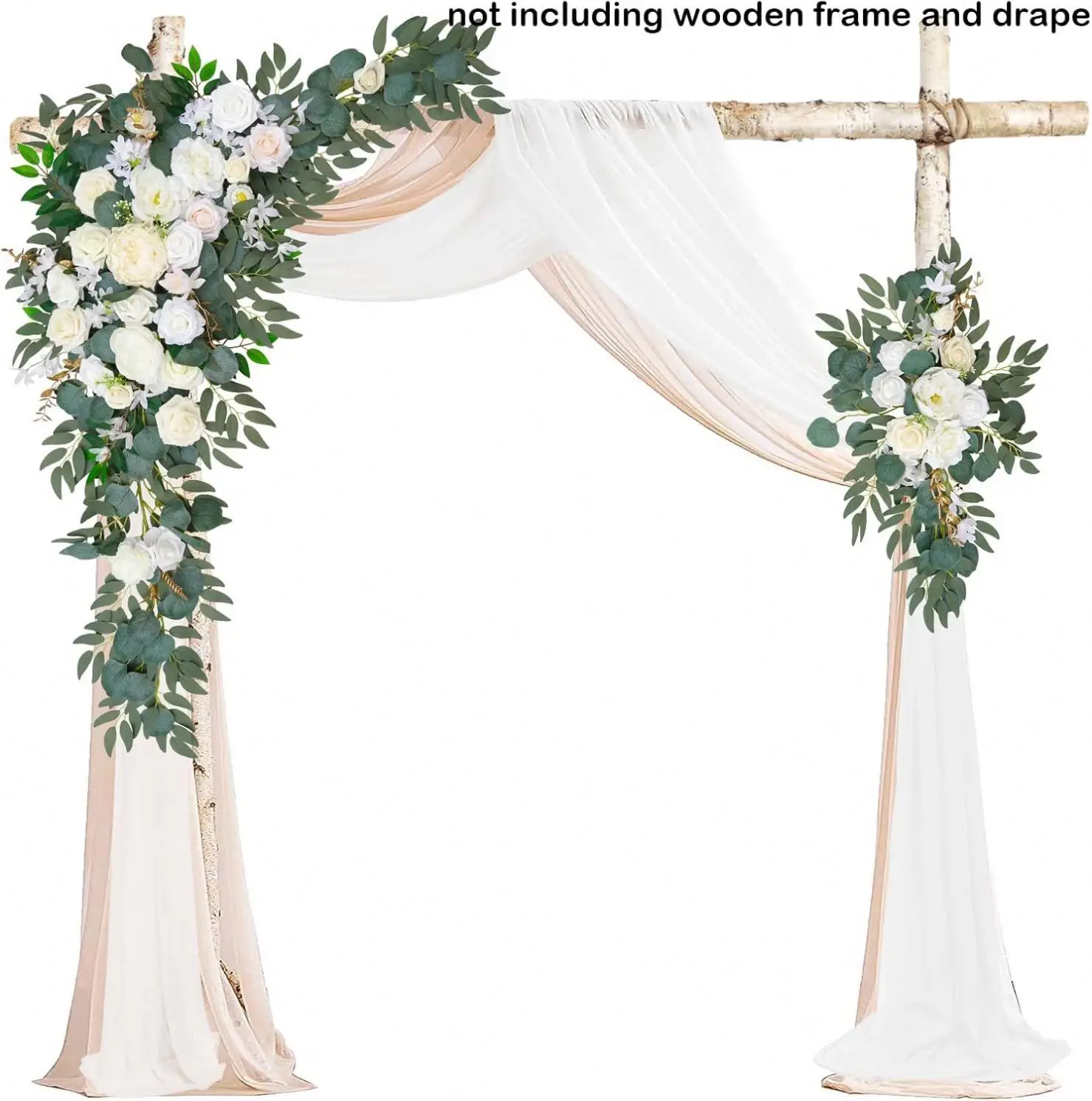 The artificial wedding flower set (2 pieces) is suitable for wedding arches, bridal showers, ceremonial and reception backdrop