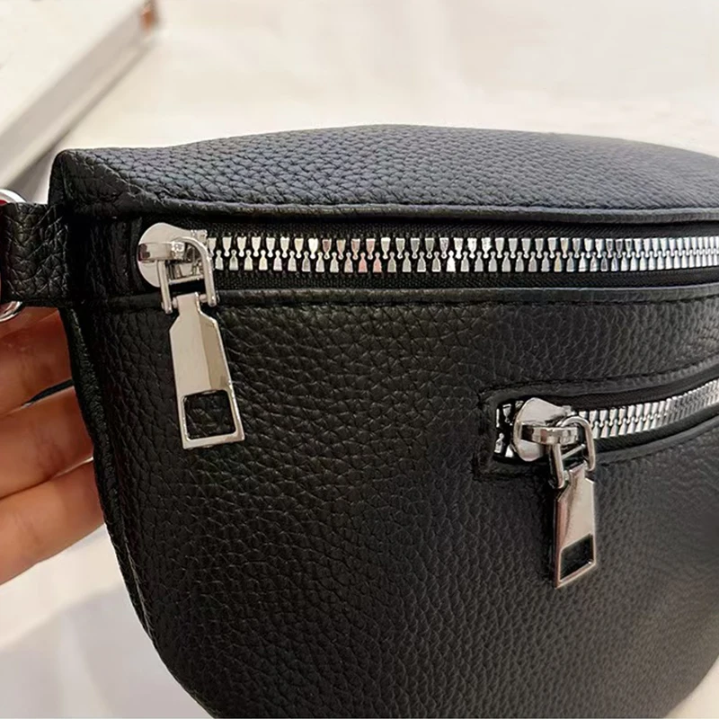 Bolso Bandolera Casual con Múltiples Bolsillos - Riñonera Moderna con Correa Ancha, Ligera para Mujer y Uso Diario