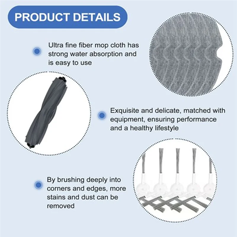 B59B-21 Pcs For Dreame D10 Plus Gen 2 RLD32GD Sweeping Robot Cleaner Parts Replacement