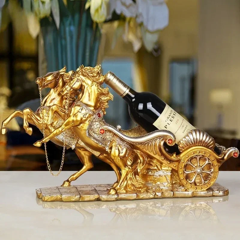 Creative Red Wine Racks Animal Horse Sculpture Decoration Household Living Room Wine Cabinet Decoration Crafts High-end Rack New