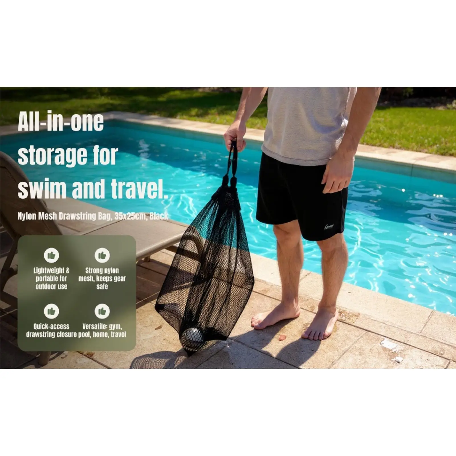 

Scuba Diving Mesh Bag, Mesh Gear Bag Handbag Men Women Swimming Dive Mesh Bag Snorkel Gear Goggles Pouch for Gym Beach Diving