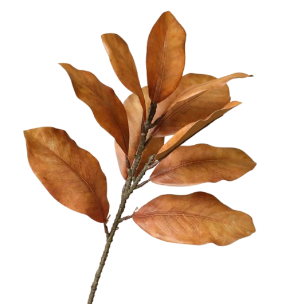 

57cm Artificial Magnolia Leaf Branches Lifelike Real Touch Fake Magnolia Plant Floral Art Handmade Simulated Green Plants