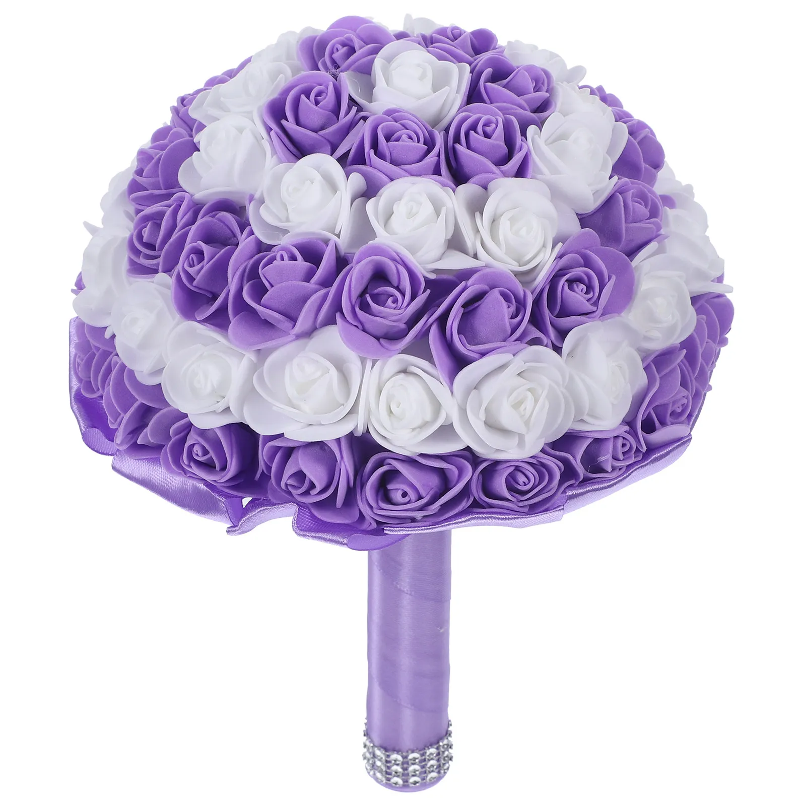 

Искусственный букет невесты из роз, реалистичный, фиолетовый, цвета конфет, для свадебного декора, подходит для подружек невесты, офисных полок и прилавков